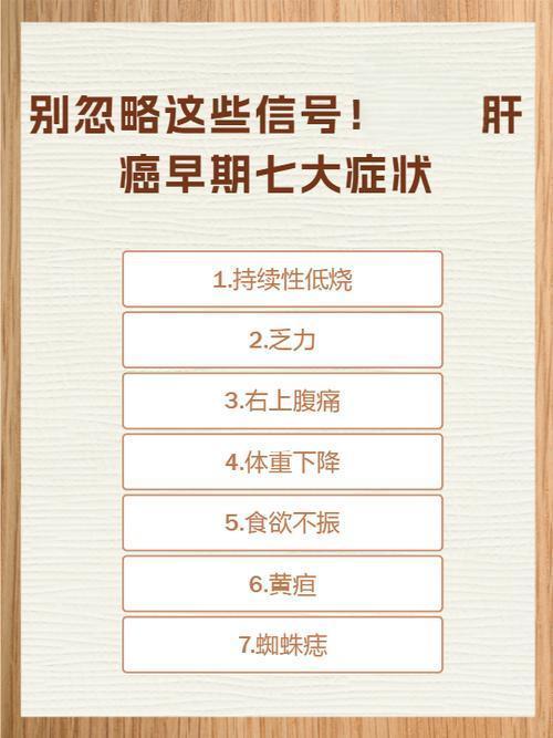 肝癌早期症状和征兆